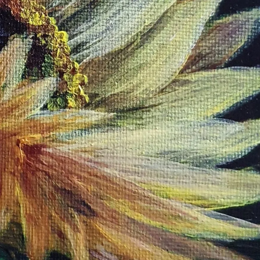 New Acrylic Painting - Sunflower 1 — closeup 2