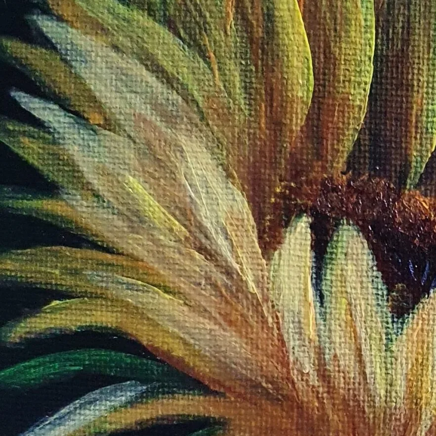 New Acrylic Painting - Sunflower 1 — closeup 3