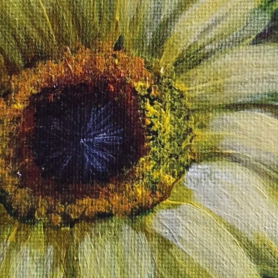 New Acrylic Painting - Sunflower 2 — closeup 1
