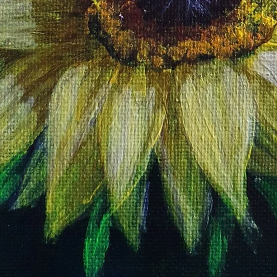 New Acrylic Painting - Sunflower 2 — closeup 2