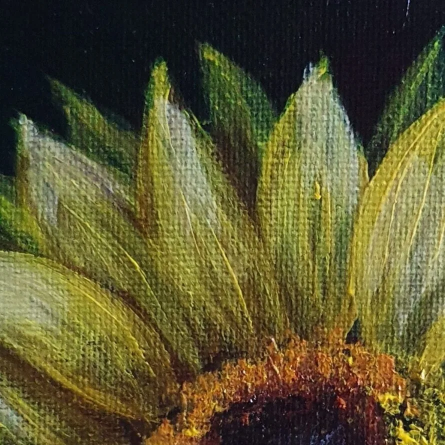 New Acrylic Painting - Sunflower 2 — closeup 3