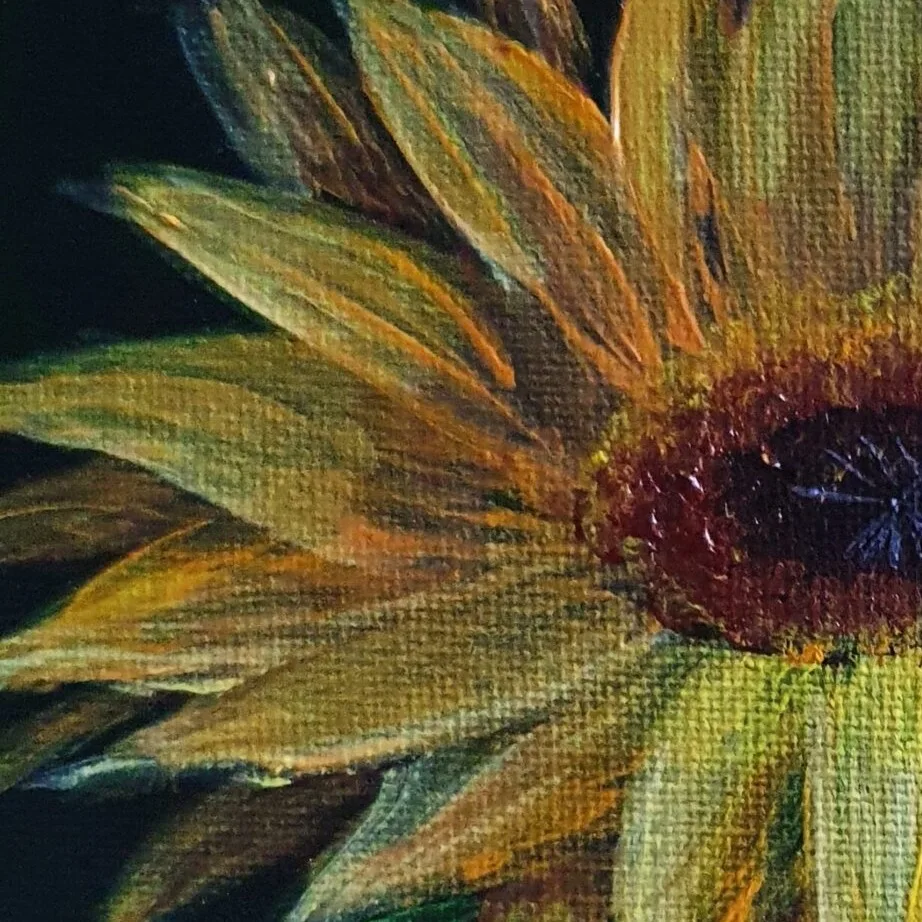New Acrylic Painting - Sunflower 3 — closeup 2