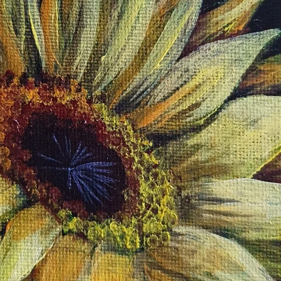 New Acrylic Painting - Sunflower 4 — closeup 1