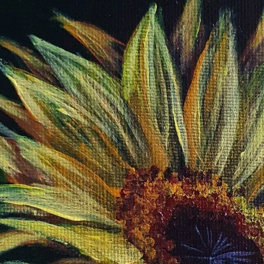 New Acrylic Painting - Sunflower 4 — closeup 2