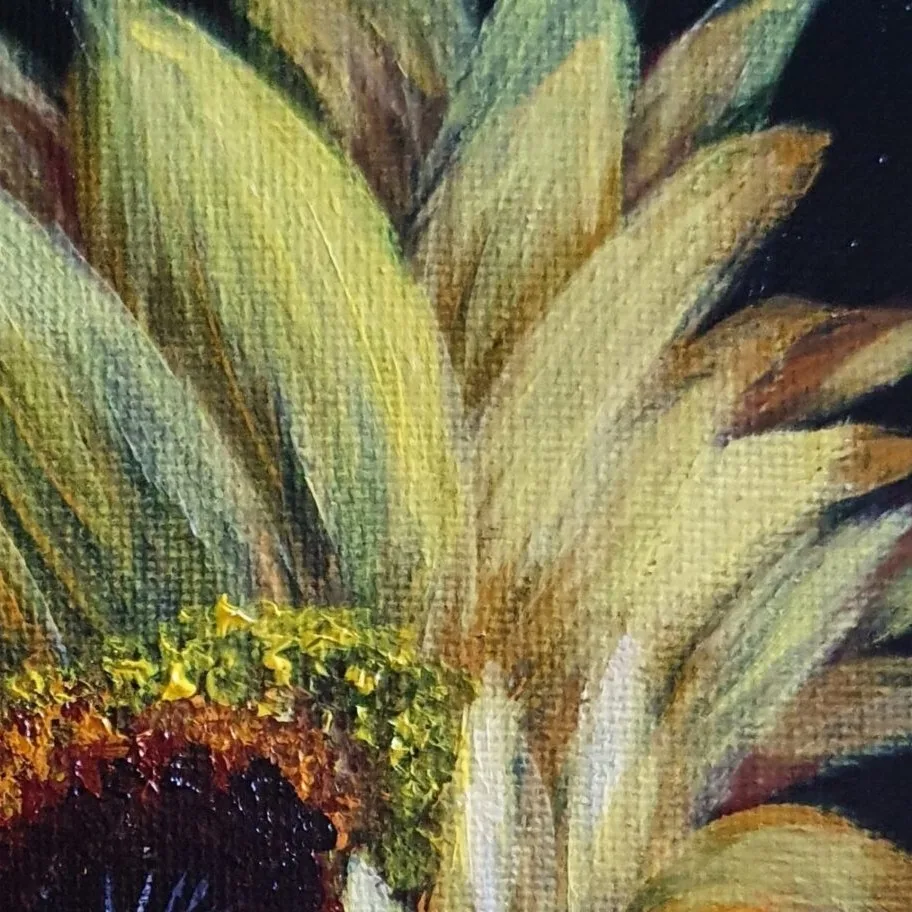 New Acrylic Painting - Sunflower 6 — closeup 2