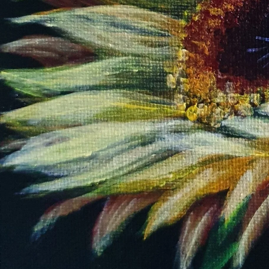 New Acrylic Painting - Sunflower 6 — closeup 3