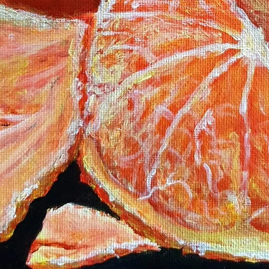Original Acrylic Painting - Mandarin Oranges 1 — closeup 1