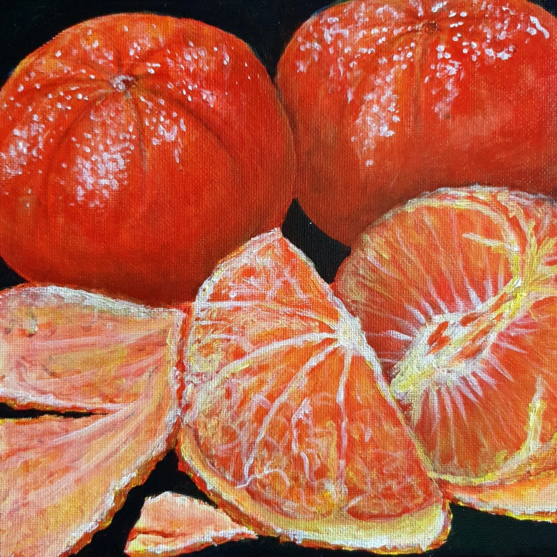 Original Acrylic Painting - Mandarin Oranges 1