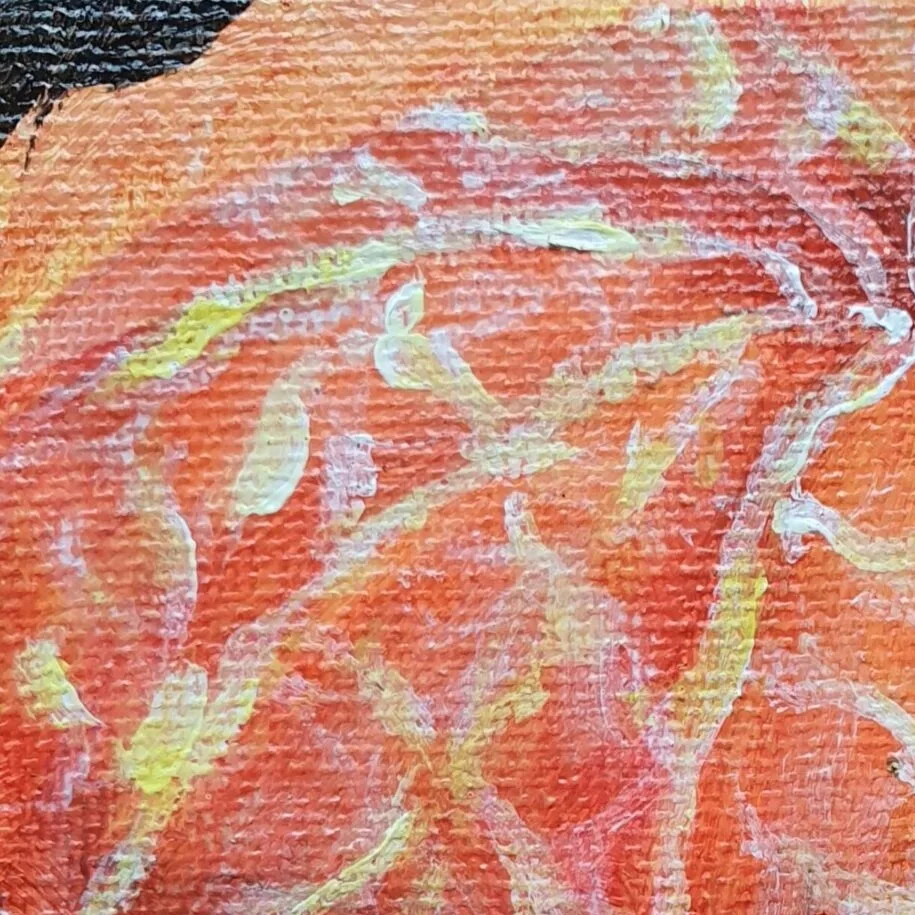 Original Acrylic Painting - Mandarin Orange 2 — closeup 2