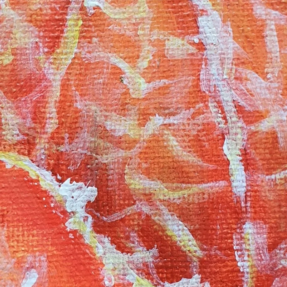 Original Acrylic Painting - Mandarin Orange 2 — closeup 3