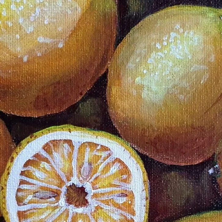 Original Acrylic Painting - When Life Gives You Lemons.... — closeup 2