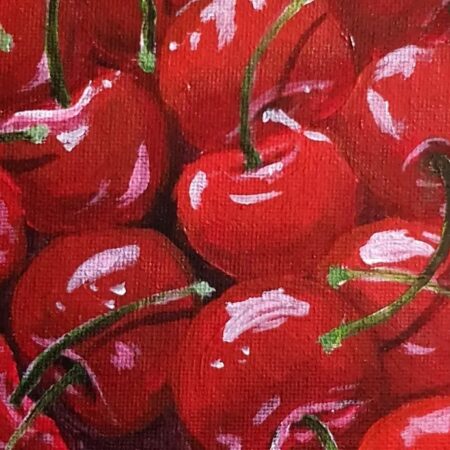 Original Acrylic Painting - Top it off with Cherries — closeup 1