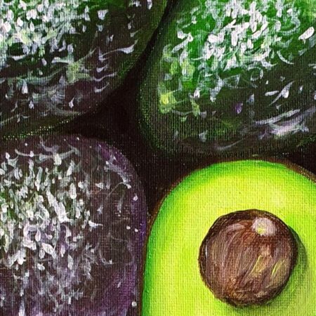 Original Acrylic Painting - Live Happily Avo After — closeup 1