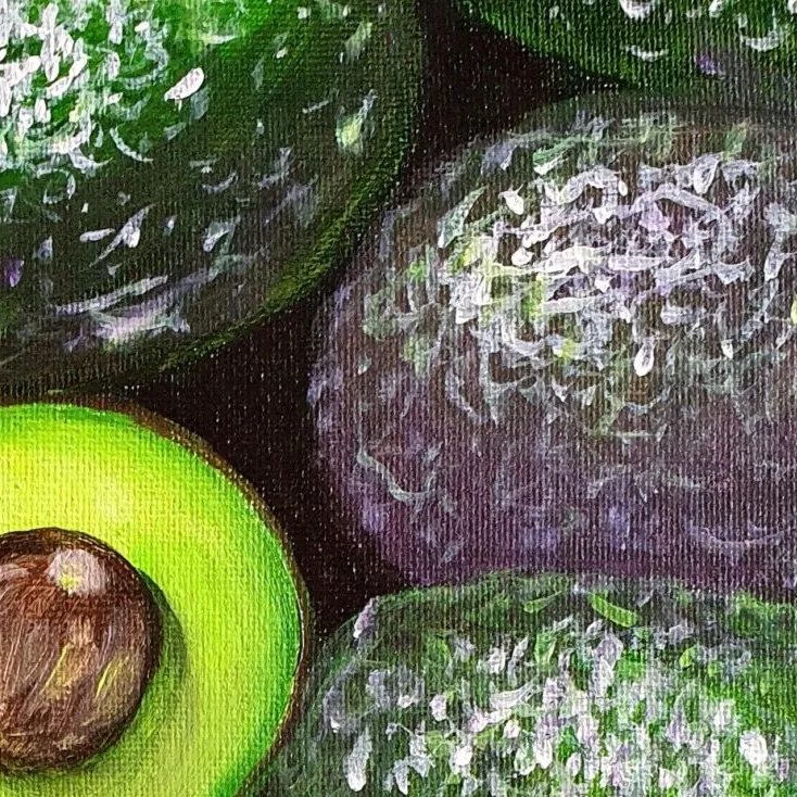 Original Acrylic Painting - Live Happily Avo After — closeup 2