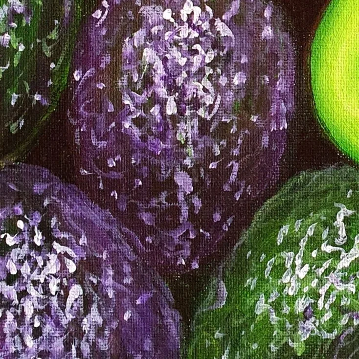 Original Acrylic Painting - Live Happily Avo After — closeup 3