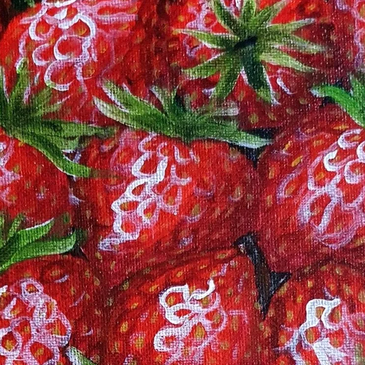 New Acrylic Painting - Strawberries — closeup 3