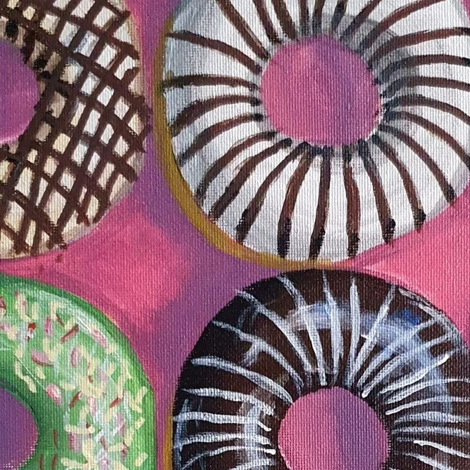 New Acrylic Painting - Craving for some Donuts — closeup 2