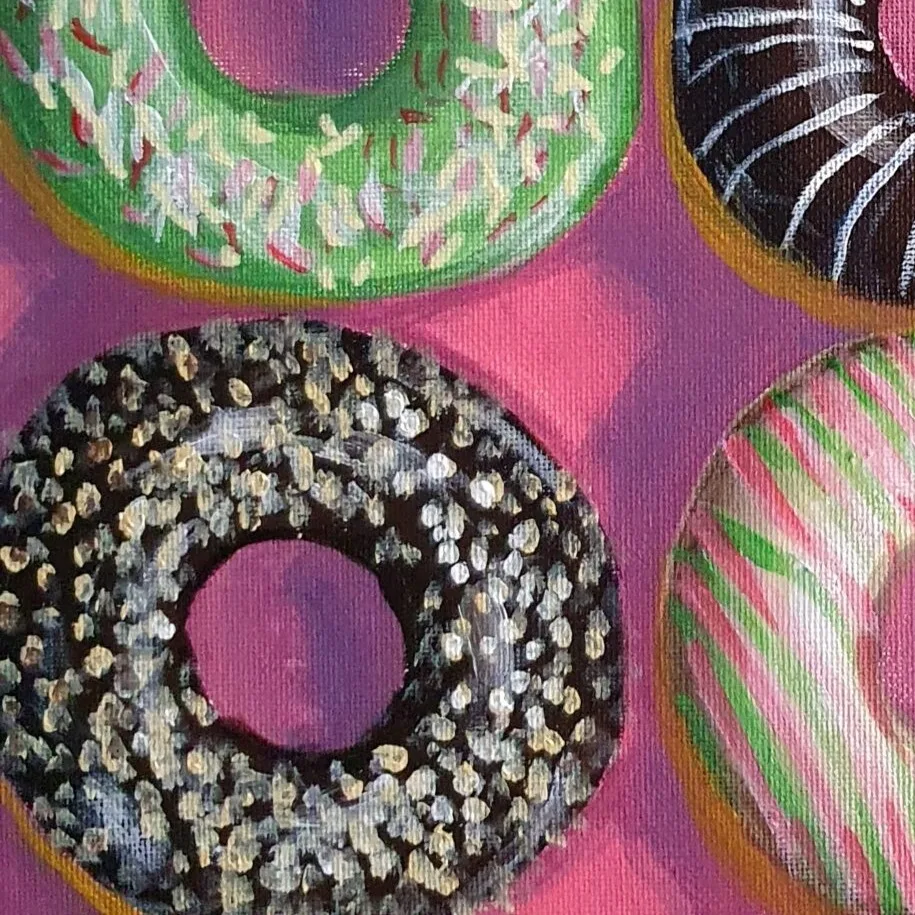 New Acrylic Painting - Craving for some Donuts — closeup 3