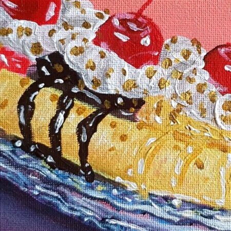 Original Acrylic Painting - A Sweet Sundae Escape — closeup 1