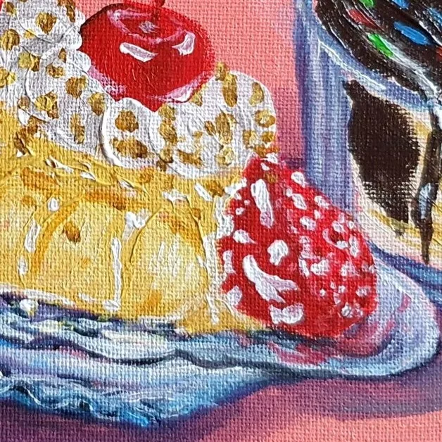 Original Acrylic Painting - A Sweet Sundae Escape — closeup 3