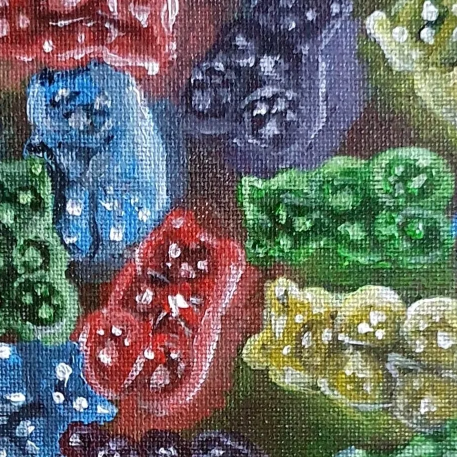 Original Acrylic Painting -Gummy Bears — closeup 2