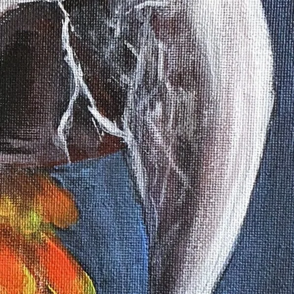 Original Acrylic Painting - Macaw — closeup 2