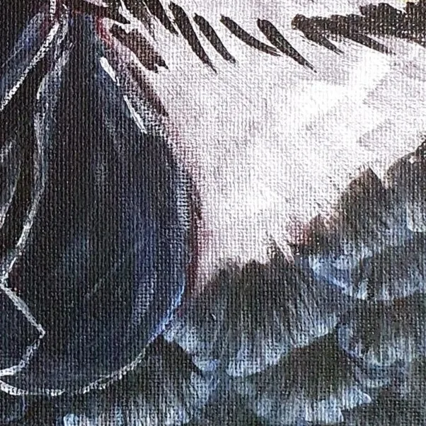 Original Acrylic Painting - Macaw III — closeup 2