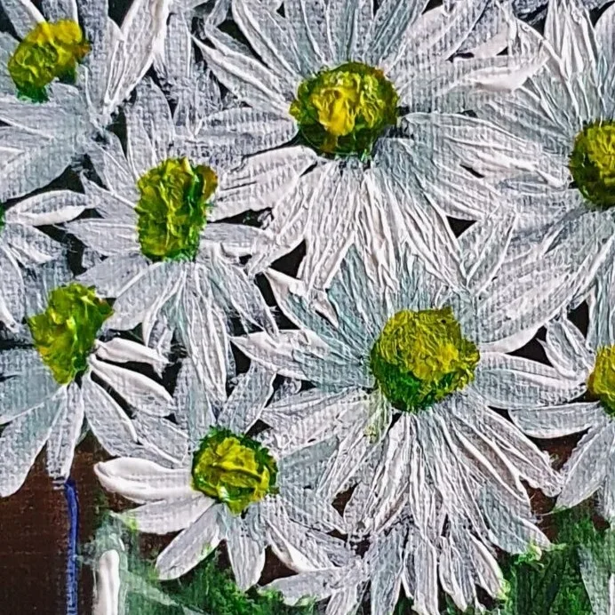 Original Acrylic Painting - Daisies — closeup 1