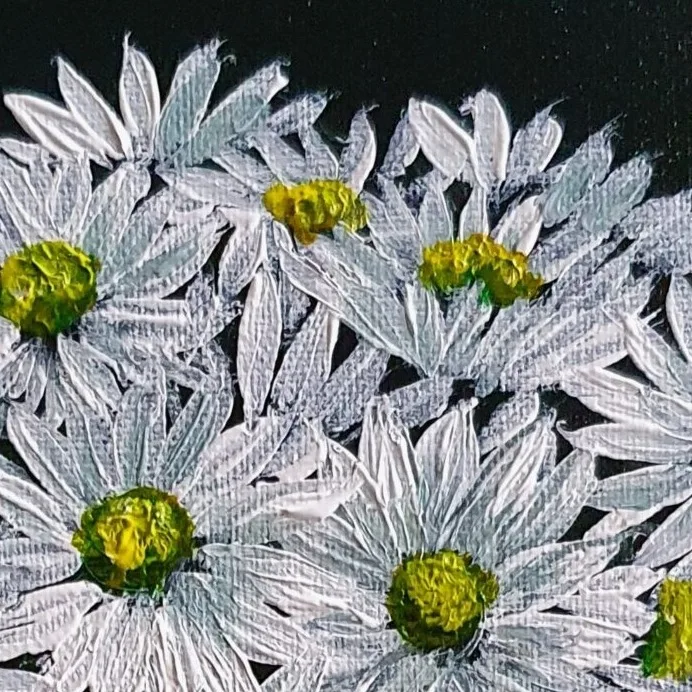 Original Acrylic Painting - Daisies — closeup 2