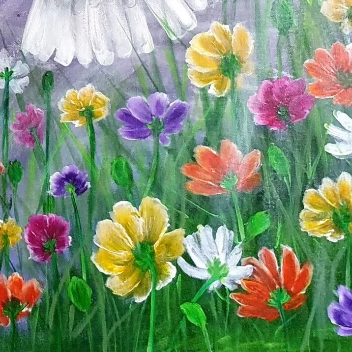 Original Acrylic Painting - Joy, Hope and Peace — closeup 1