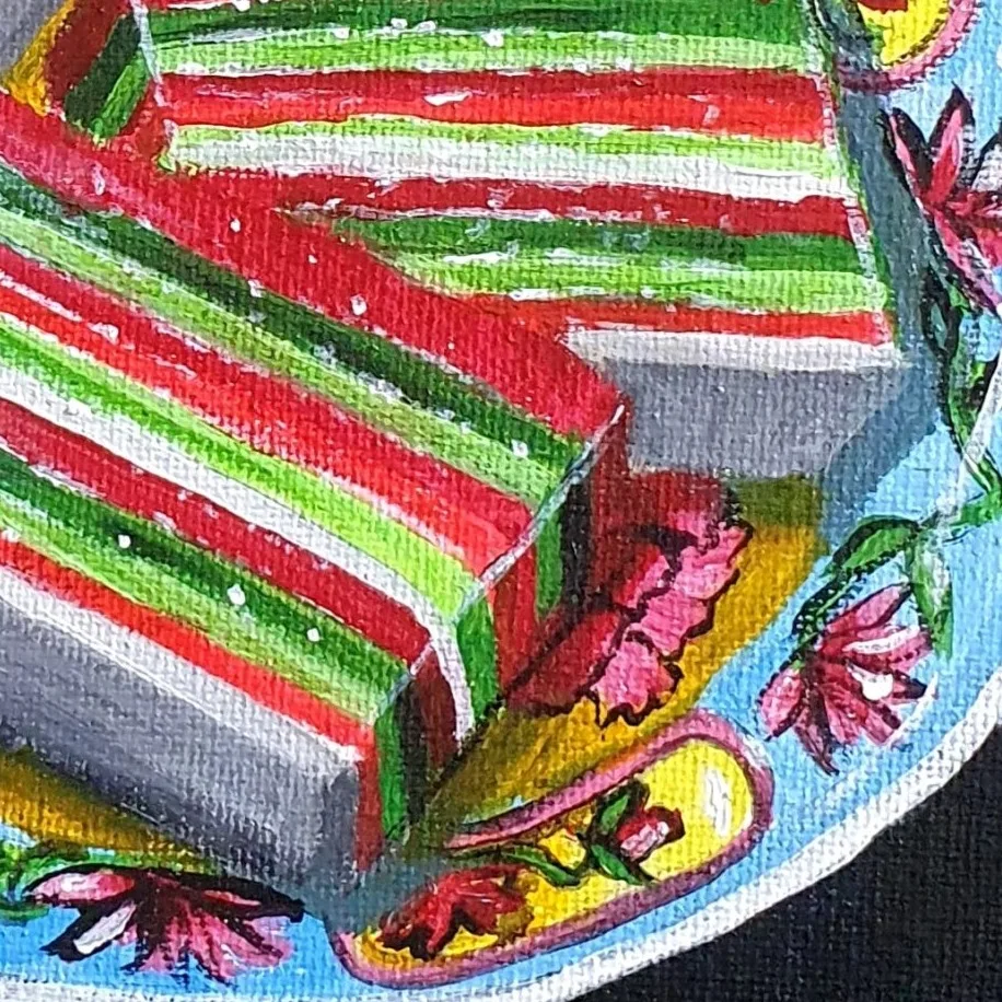 Layers of Tradition: Rainbow Lapis Delight — closeup 1