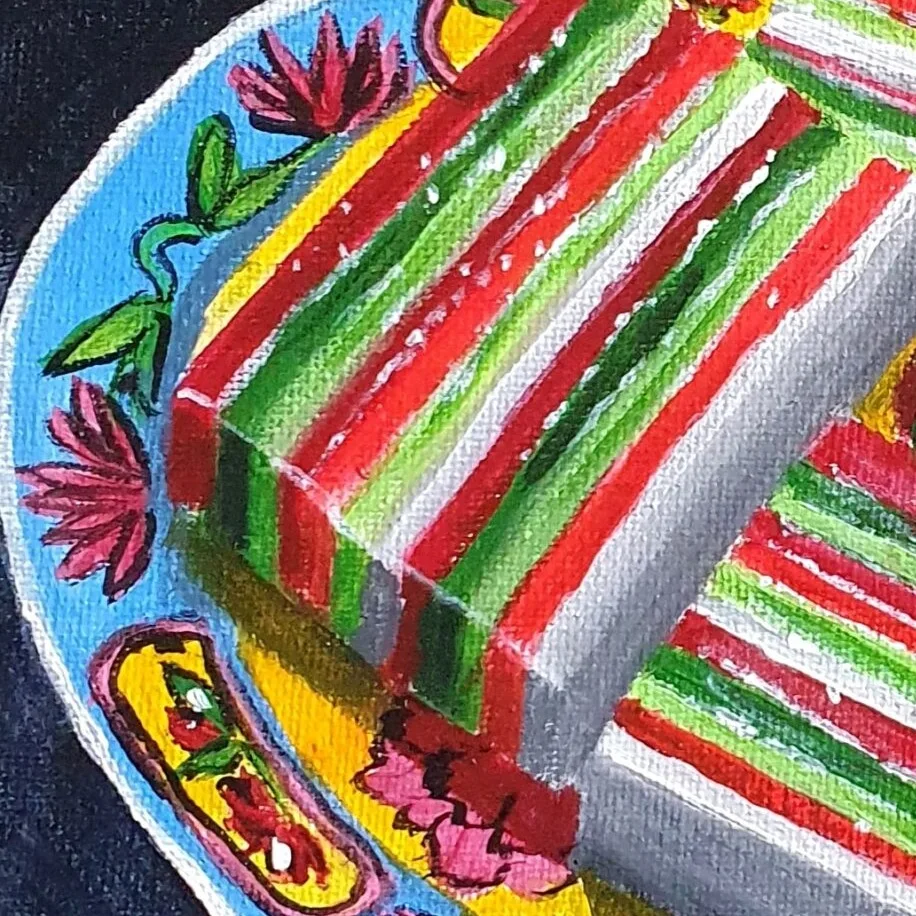 Layers of Tradition: Rainbow Lapis Delight — closeup 2