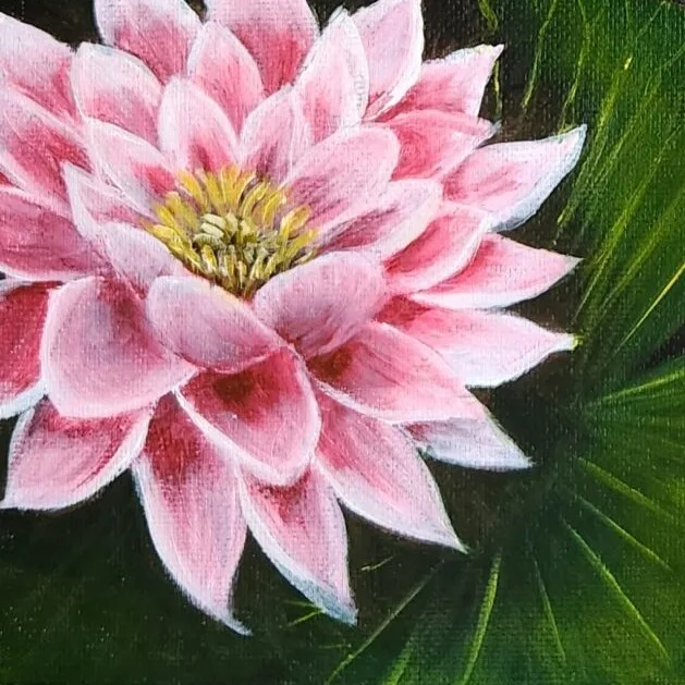 Tranquil Depth: Kois and Water Lilies 3 — closeup 2